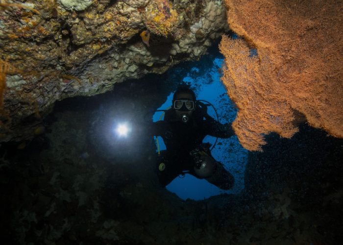 Diver in Hole